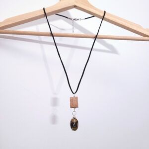 Handmade Tiger Eye Pendant Suede Necklace